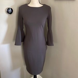 Calvin Klein Bell Sleeve Dress in Charcoal
